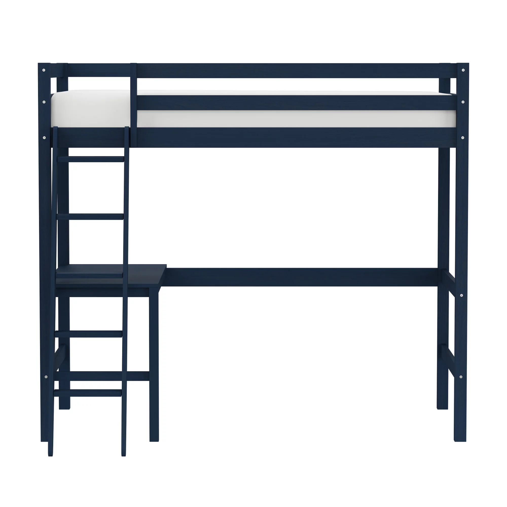 Hillsdale Furniture Caspian Wood Study Twin Loft Bed with Desk, Navy
