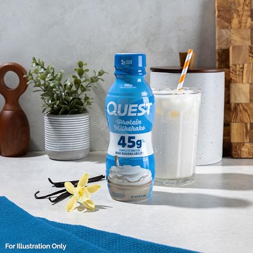 Quest Nutrition Chocolate Protein Shake, 45g Protein, 2g Sugar, 4g Net Carbs, Ready to Drink, Gluten Free, 12 Count