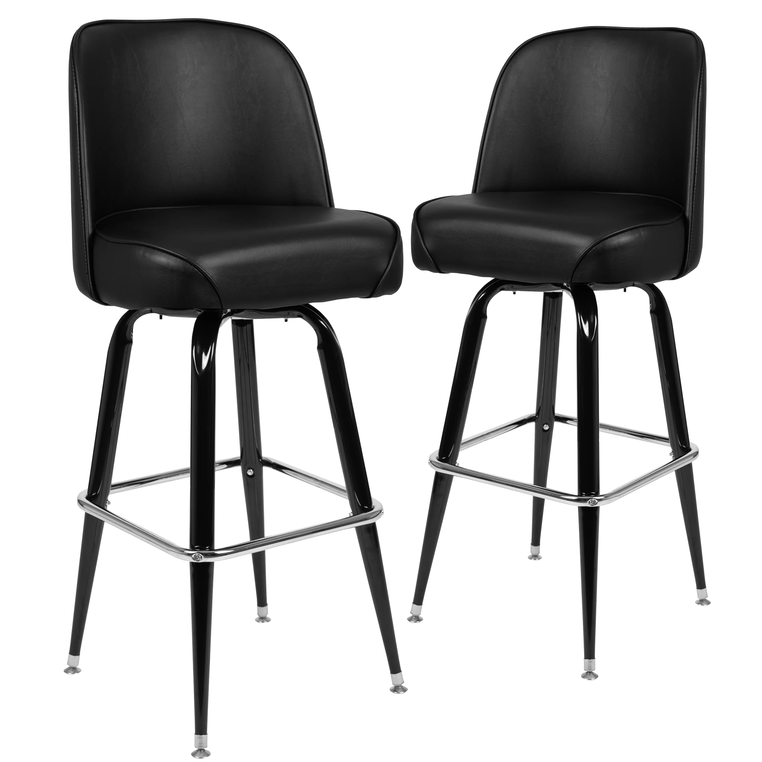 Flash Furniture James 2 Pack Metal Barstool with Swivel Bucket Seat