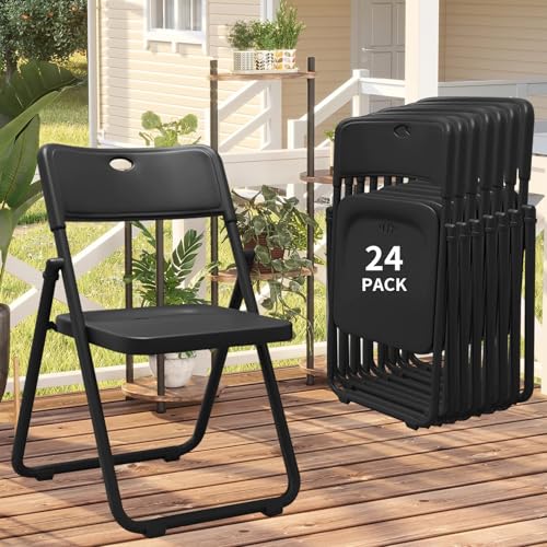 YLGJ&TIDY 8 Pack Plastic Folding Chair, Stackable Portable Foldable Chair for Outside, Lightweight Folding Chairs with Ventilation Holes, for Indoor, Outdoor, Office, Party