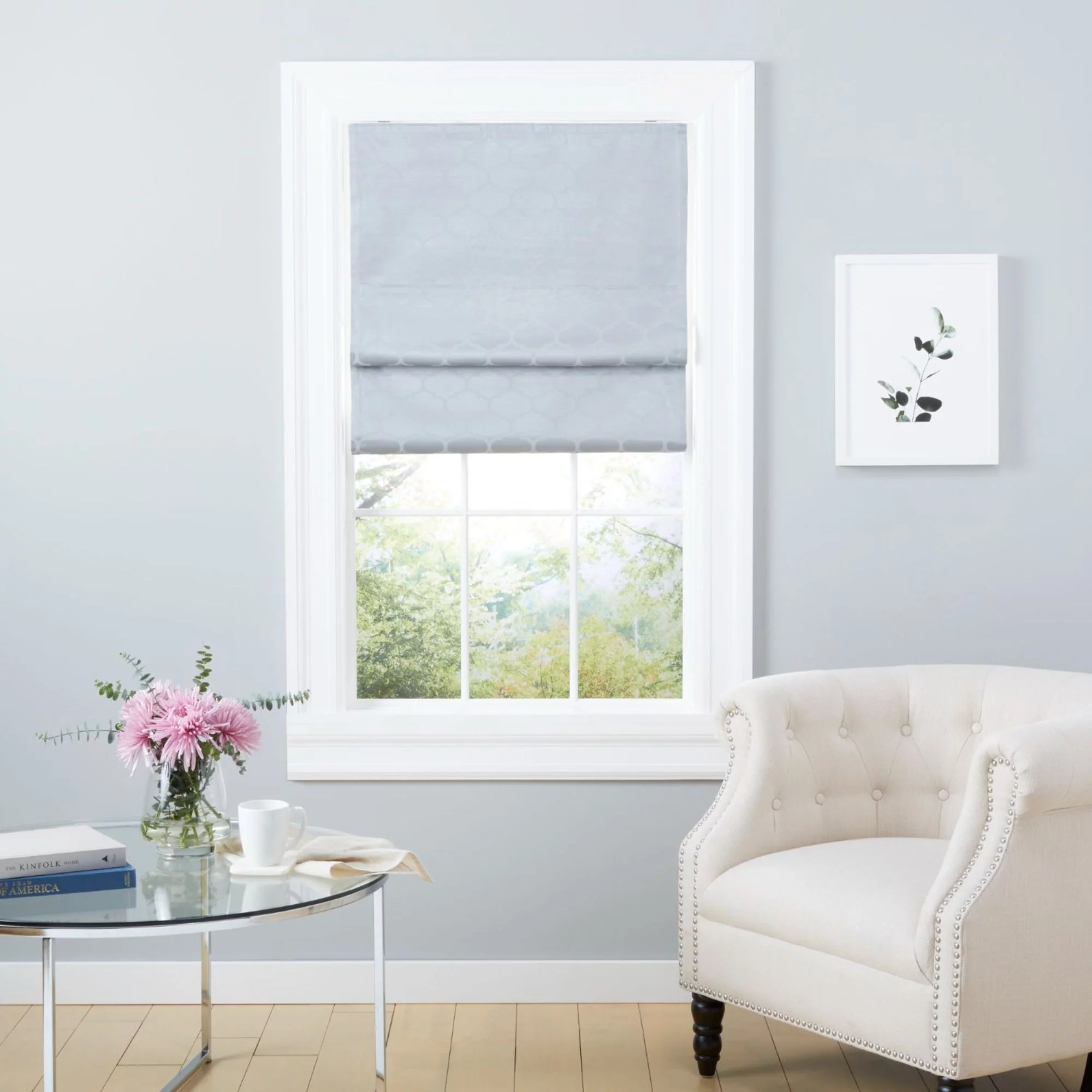 Exclusive Home Montague Trellis Total Blackout Roman Shade, 34