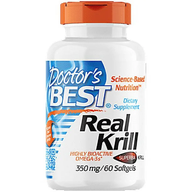 Doctor's Best Real Krill, Non-GMO, Gluten Free, Highly Active Omega-3's, 60 Softgels