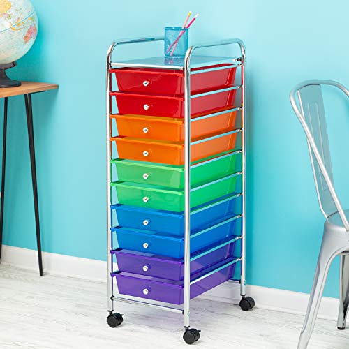 Honey-Can-Do Rolling Storage Cart and Organizer with 12 Plastic Drawers