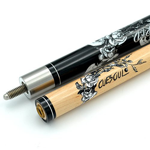 CUESOUL 58 inch 19/20/21 oz 1/2 Maple Pool Cue Stick Kit-Rockin Series