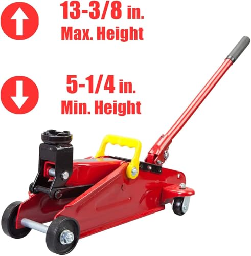 BIG RED AT820014SB Torin Hydraulic Trolly Service/Floor Jack with Blow Mold Carrying Storage Case, 1.5 Ton (3,000 lb) Capacity, Black