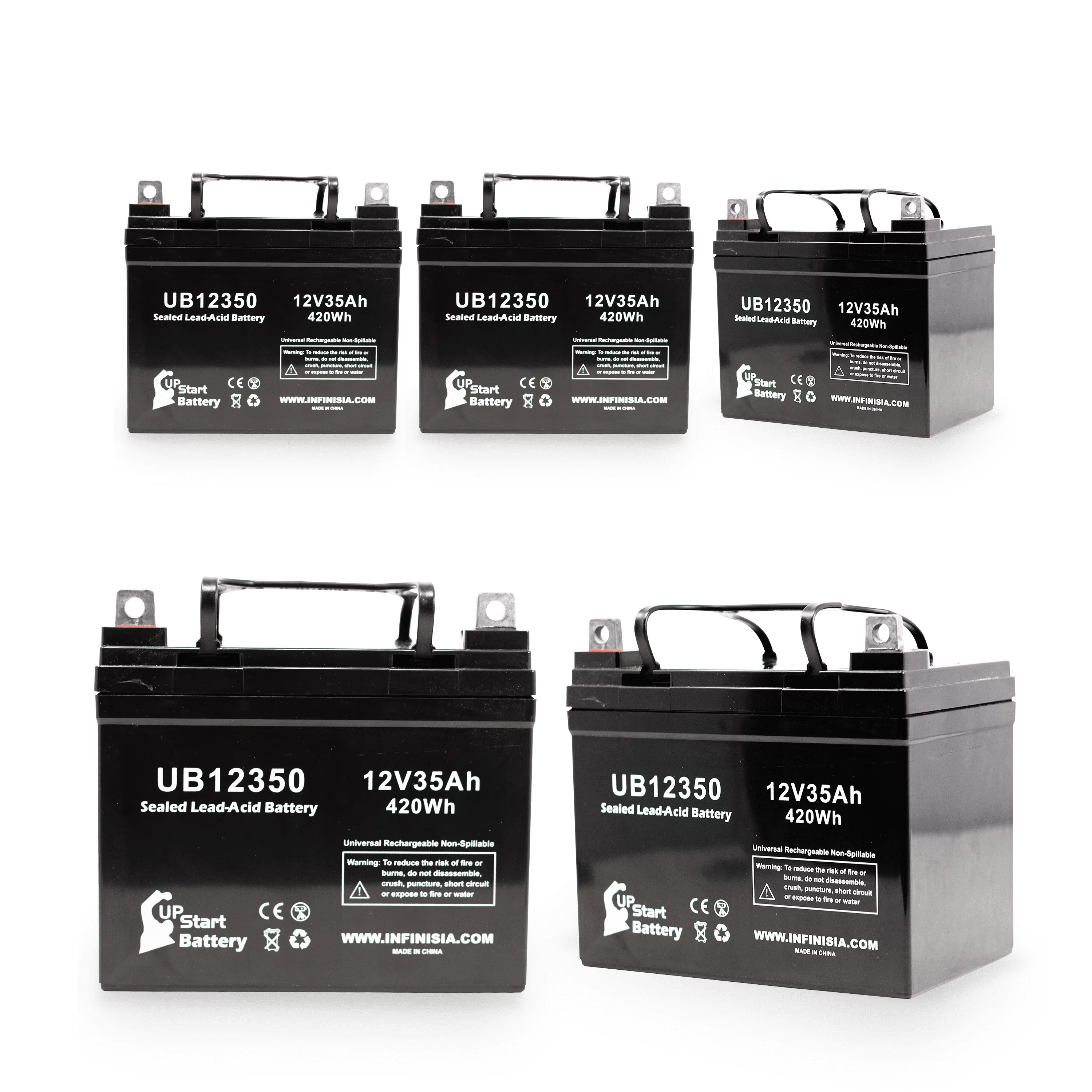 5x Pack - Compatible Suntech Regent3&4(newseries) Battery - Replacement UB12350 Universal Sealed Lead Acid Battery (12V, 35Ah, 35000mAh, L1 Terminal, AGM, SLA)