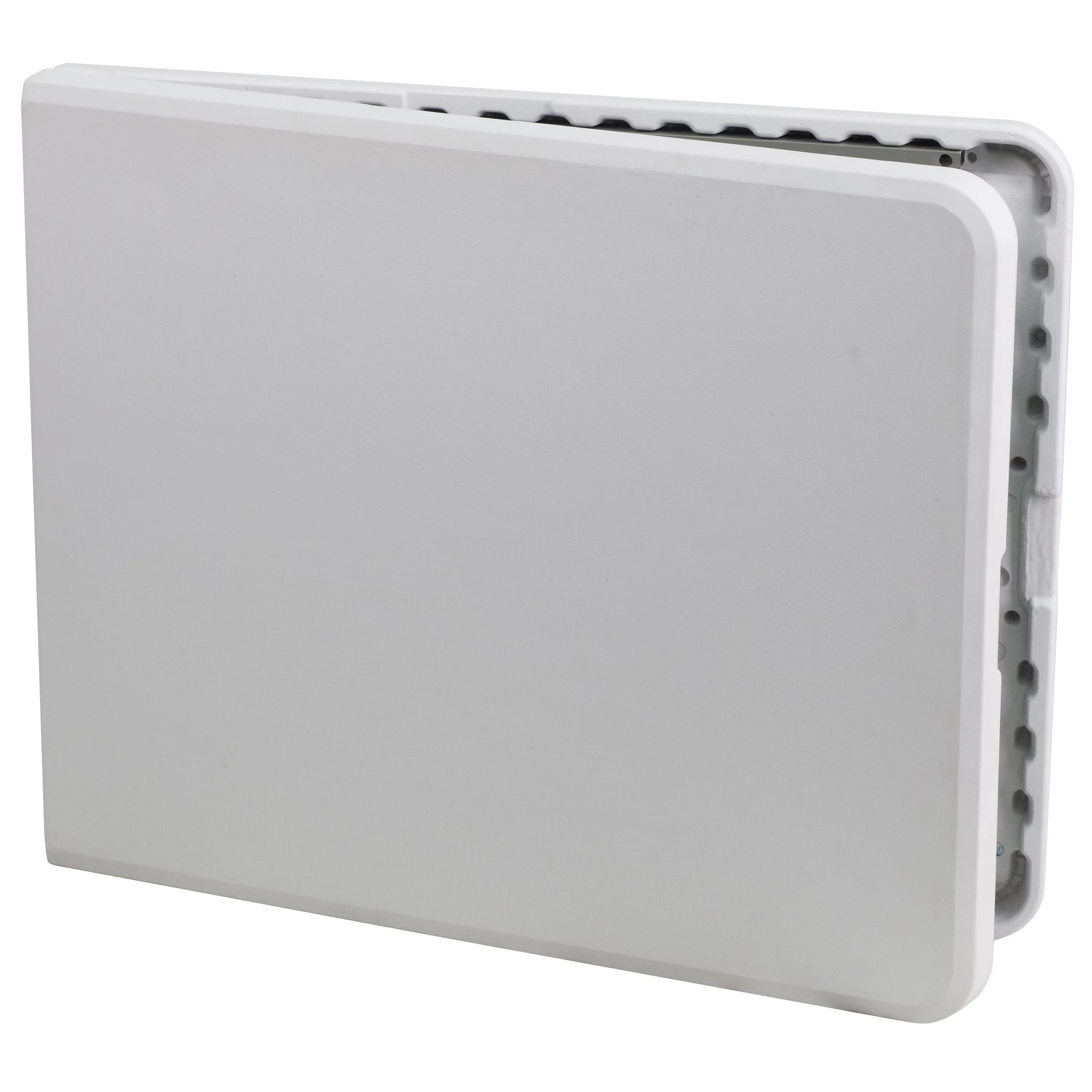 Emma + Oliver 6-Foot Bi-Fold Granite White Plastic Folding Table with Carrying Handle