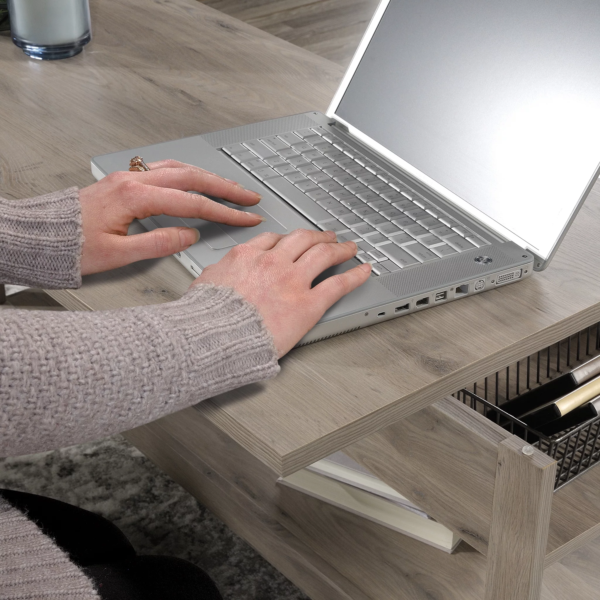 Sauder Summit Station Lift Top Coffee Table, Laurel Oak Finish