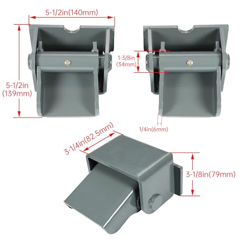 HECASA 2Pcs Steel Dump Trailer Hinges Compatible with Dump Trucks Dump Trailers Dump Body Heavy Duty with Grease Fitting Powder Coated Gray