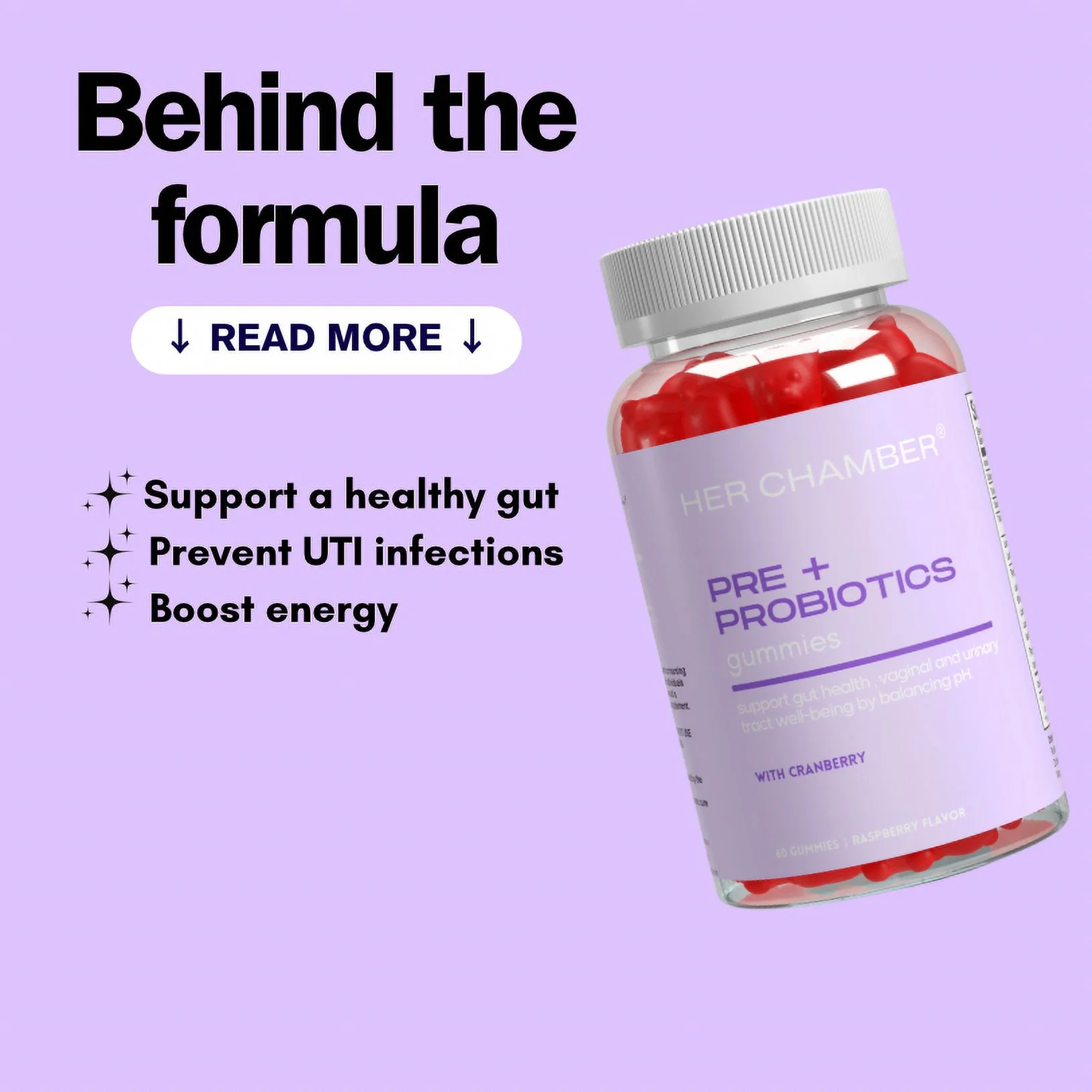 Her Chamber, Pre+Probiotic Gummies, Gut Health, Ph Balancing