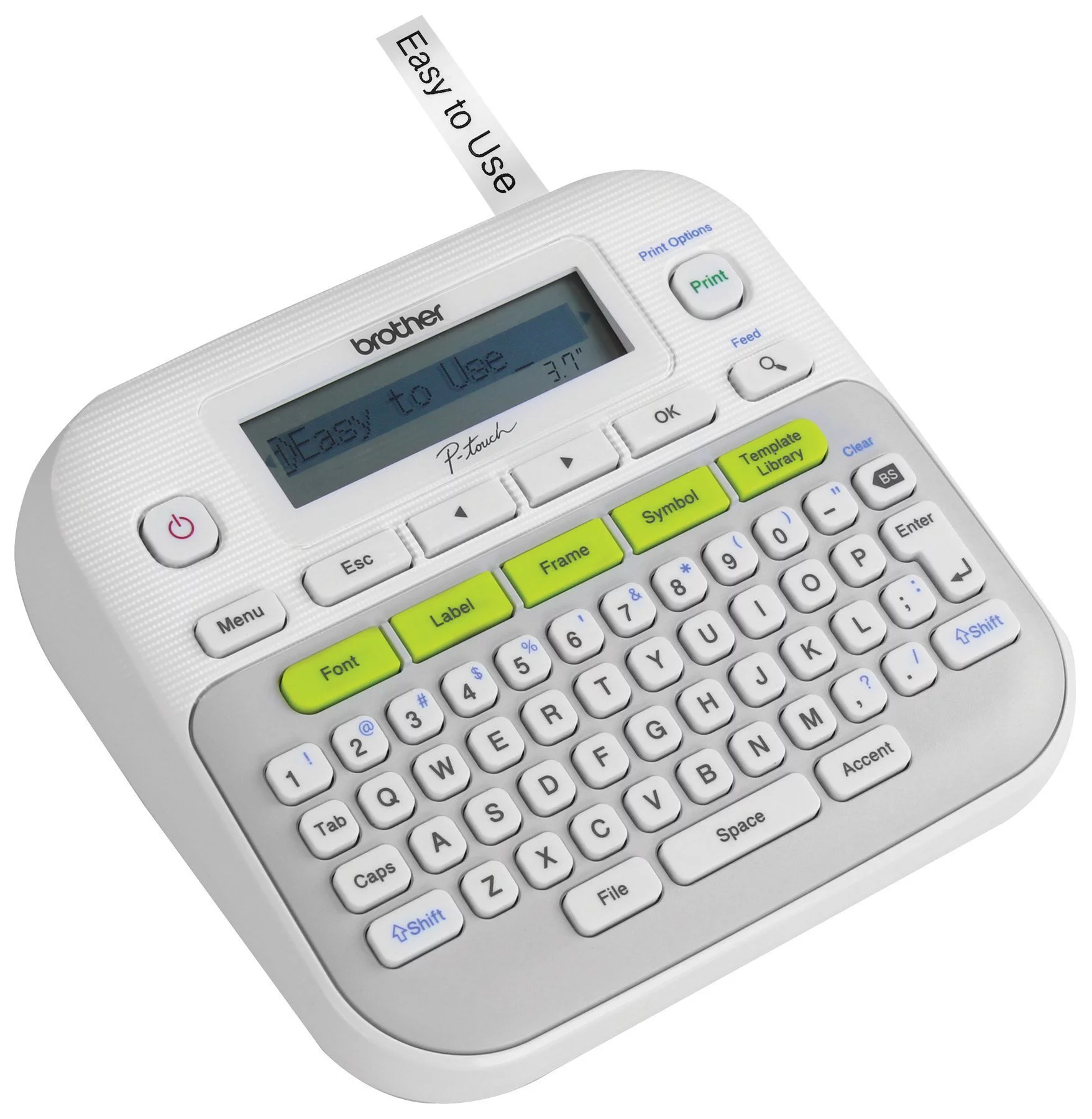 Brother P-touch, PT-D210, Easy-to-Use Label Maker, One-Touch Keys, White