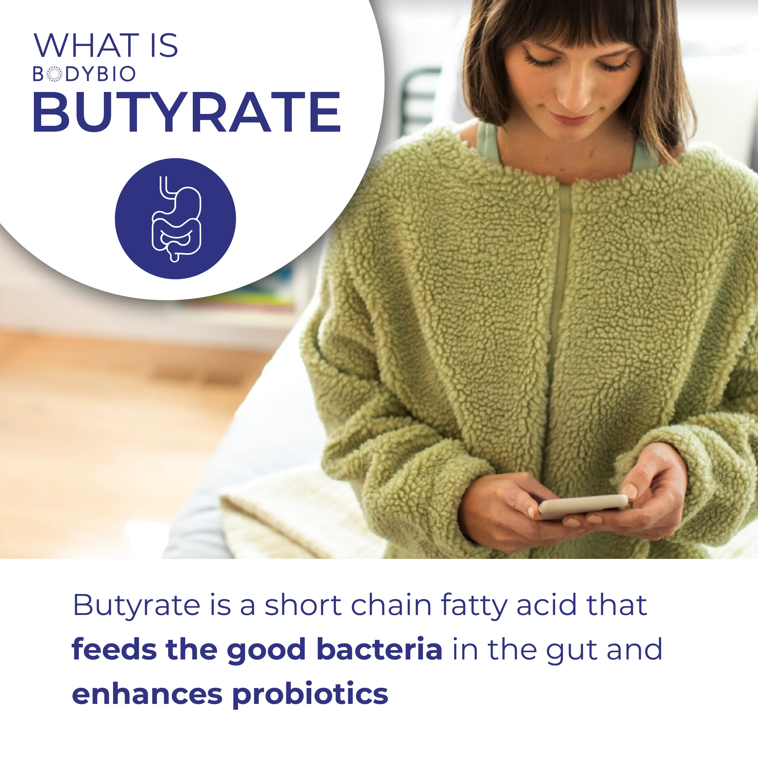 BodyBio - Butyrate Gut Health Supplement 100 Calcium Magnesium Capsules