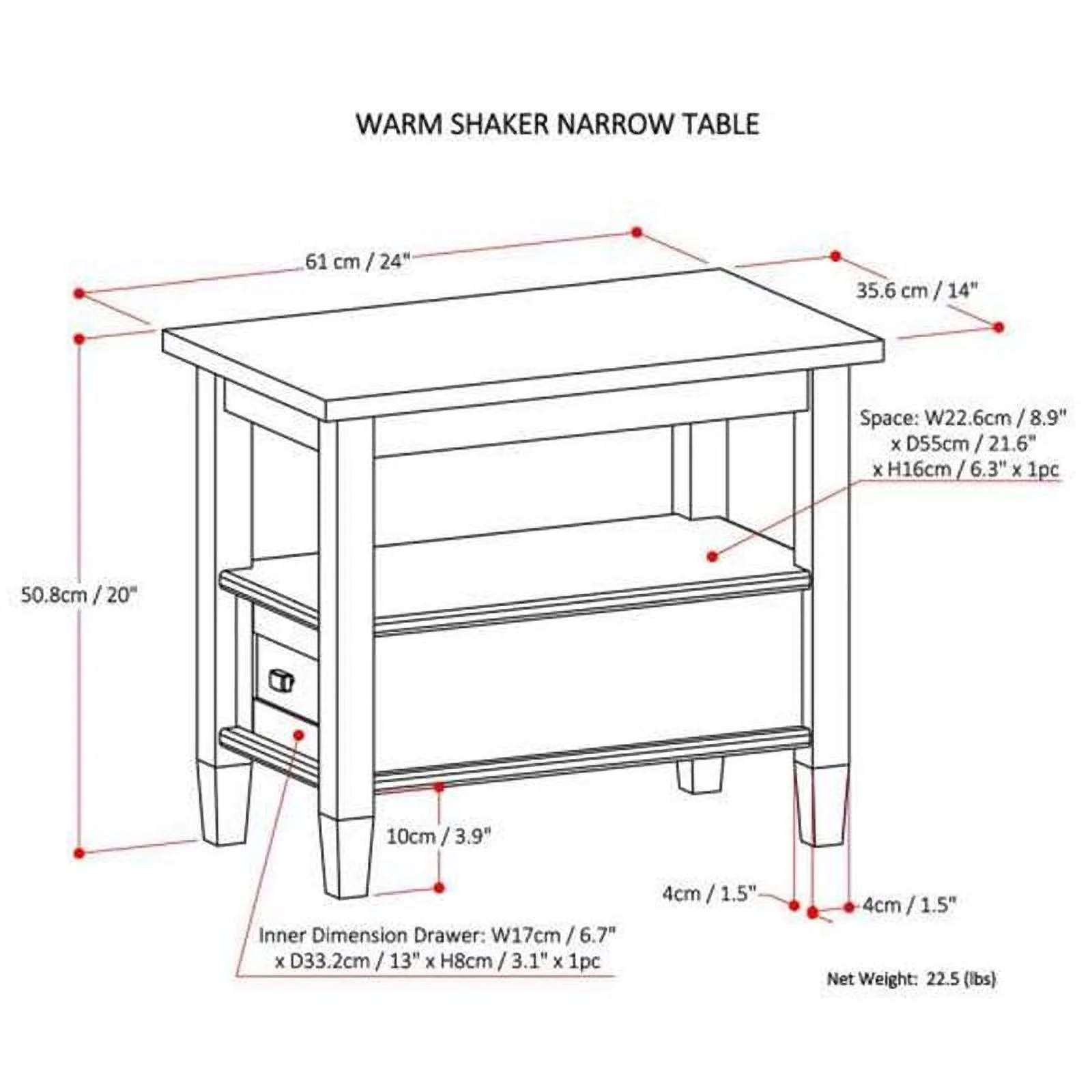 Home Square 2-Piece Set with Wood 48