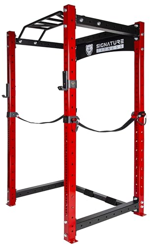 Power Rack Squat Stand, 1000 Pound Capacity 3“ x 3” for Home & Garage Gym with J-Hooks, Multiple Styles