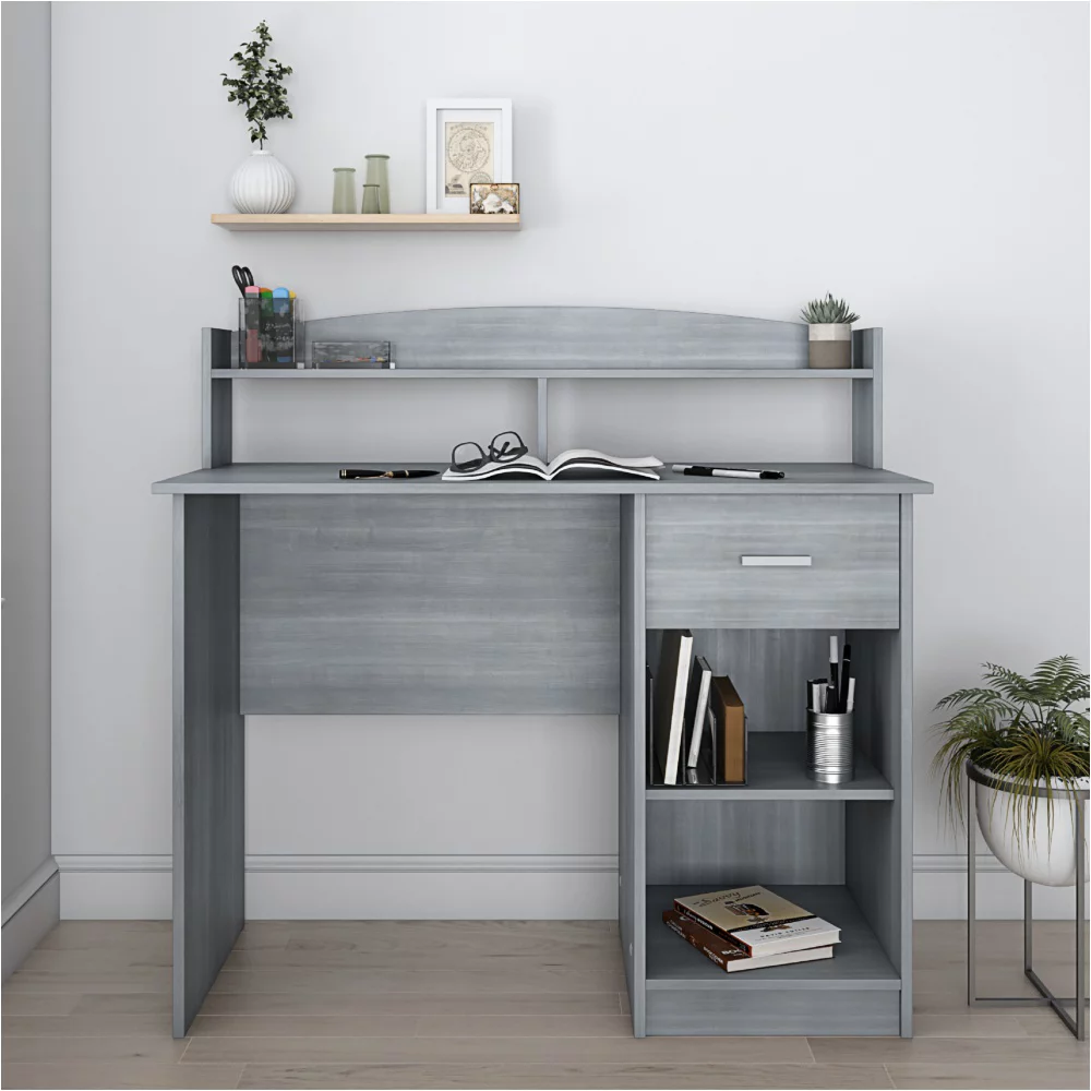 Mobili Modern Office Desk With Hutch Grey (Gray) (Wood)