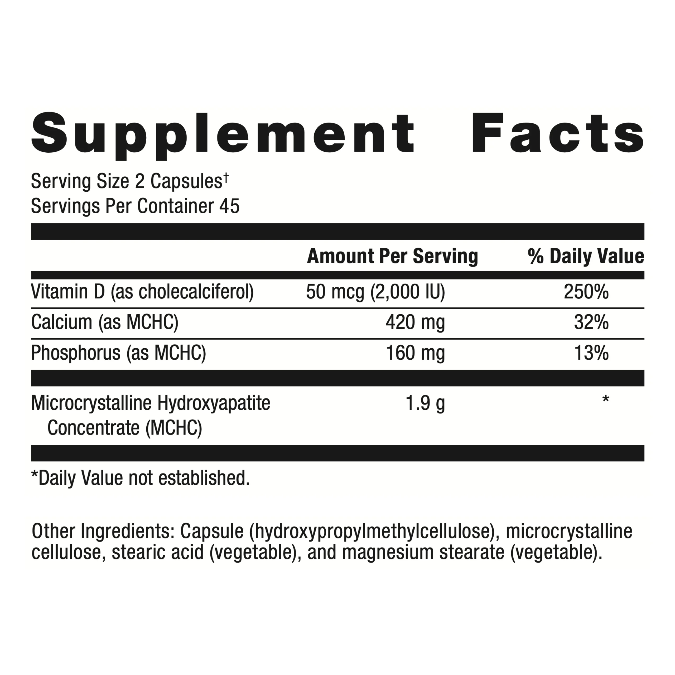 Metagenics Bone Builder Forte - MCHC Supplement - High-Absorption - 2000 IU Vitamin D - With Calcium & Phosphorus - Non-GMO & Gluten-Free - 90 Capsules