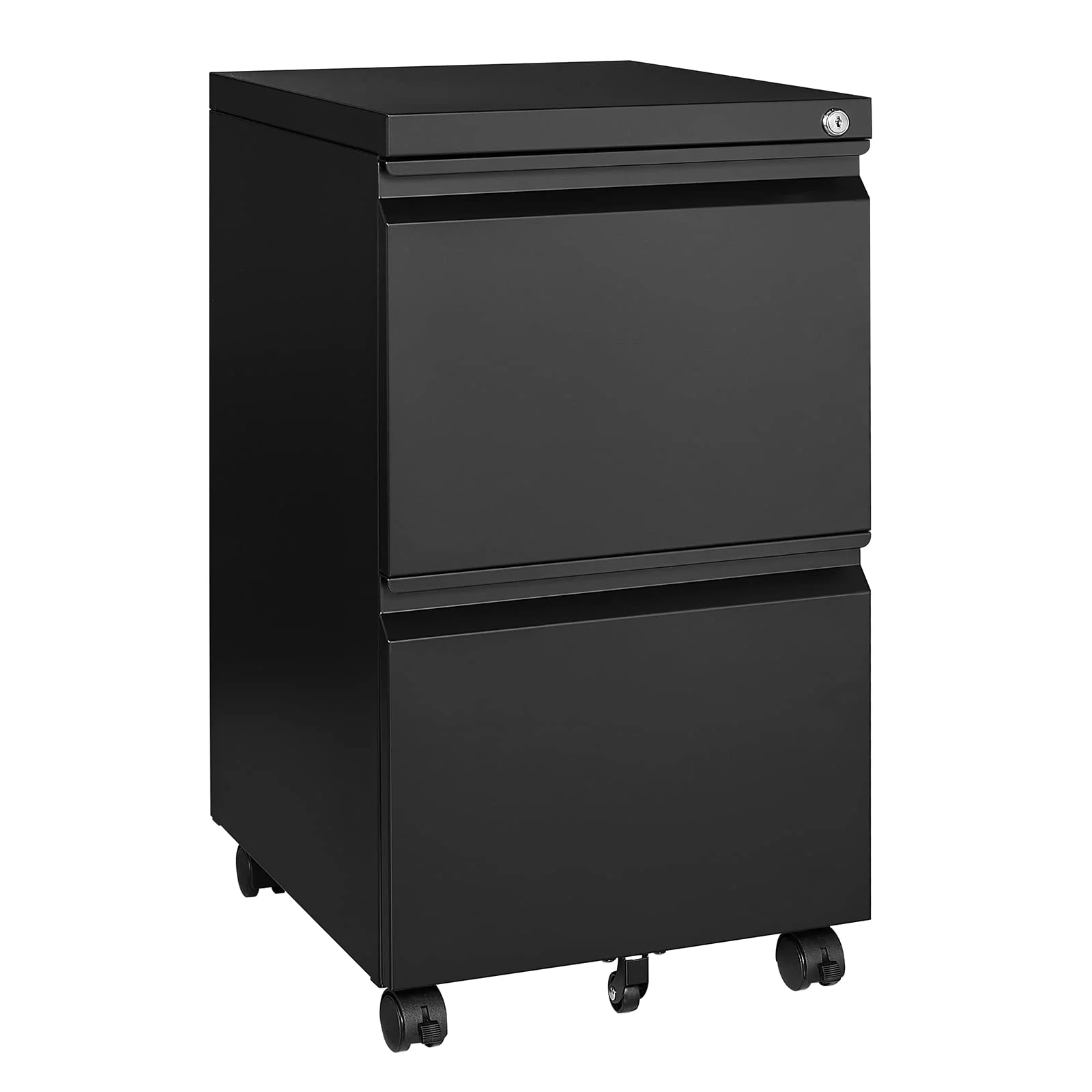STANI 2 Drawer File Cabinet on Wheels, Home Office Mobile File Cabinet Under Desk with Lock, Vertical Files with 2 Drawers for Legal/Letter/A4 Files