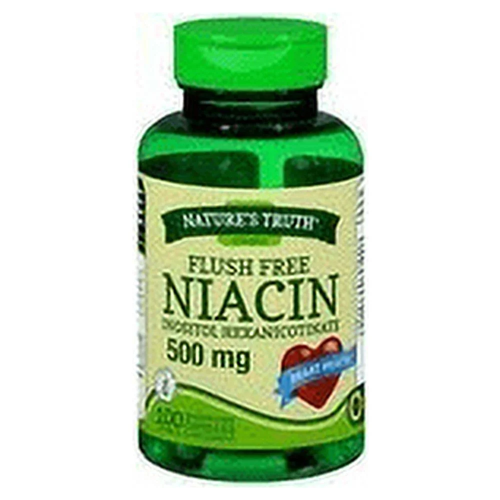 Nature's Truth Flush Free Niacin Inistol Hexanocinate 500mg, 100ct, 4-Pack