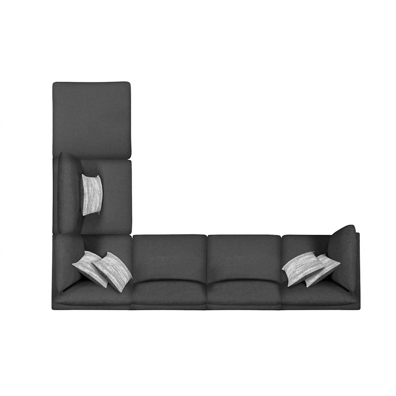 Serene 6-piece Upholstered Modular Sectional Charcoal