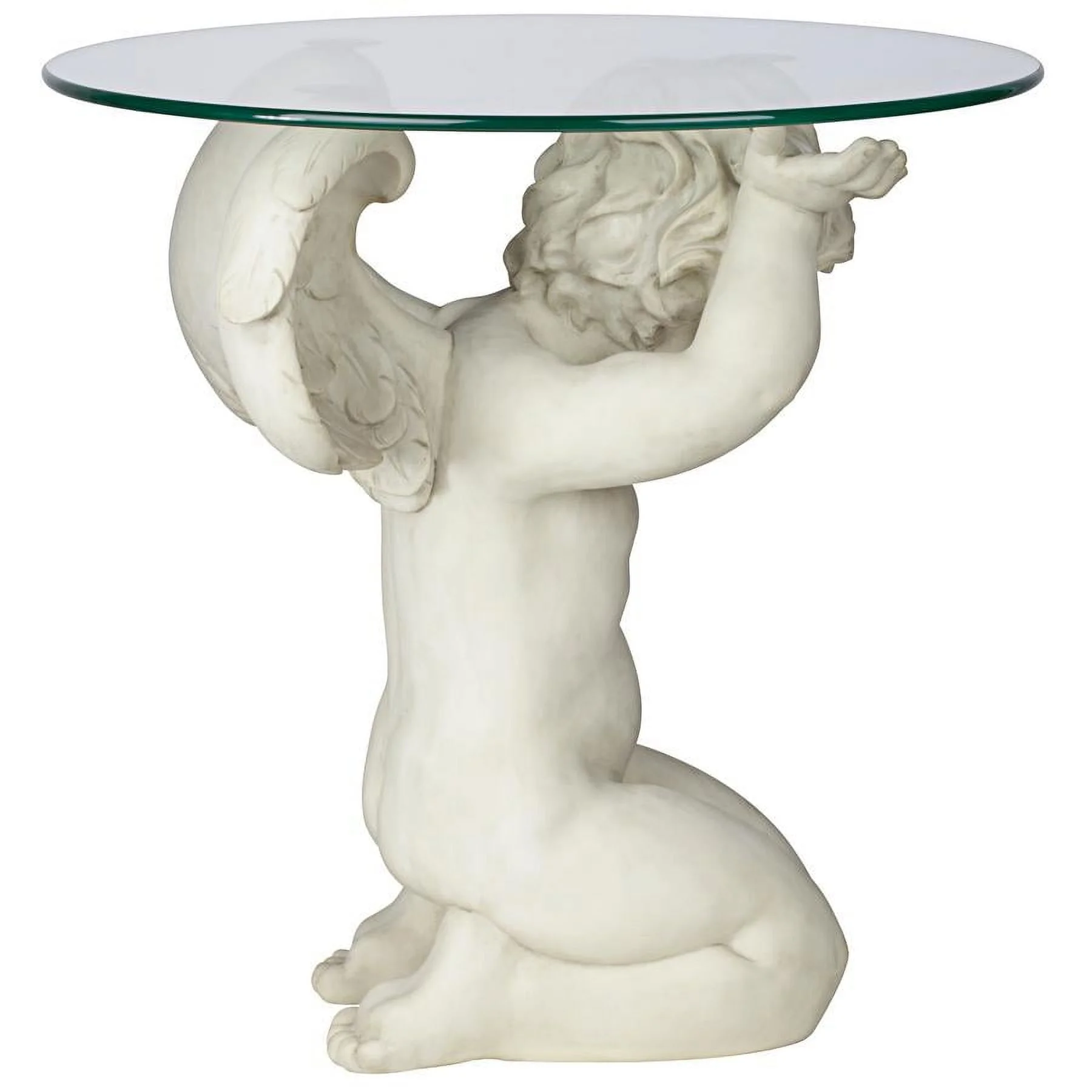 Design Toscano Cherubs Care Angelic Glass-Topped Sculptural Table