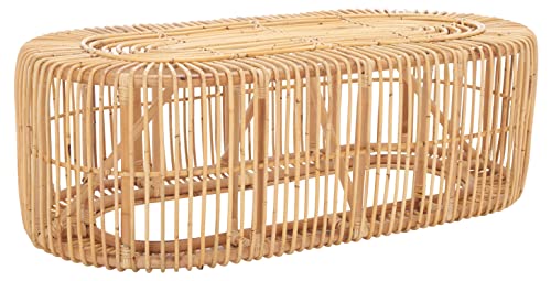 Safavieh Home Collection Jabez Tropical Coastal Rattan Oval (Fully Assembled) Coffee Table