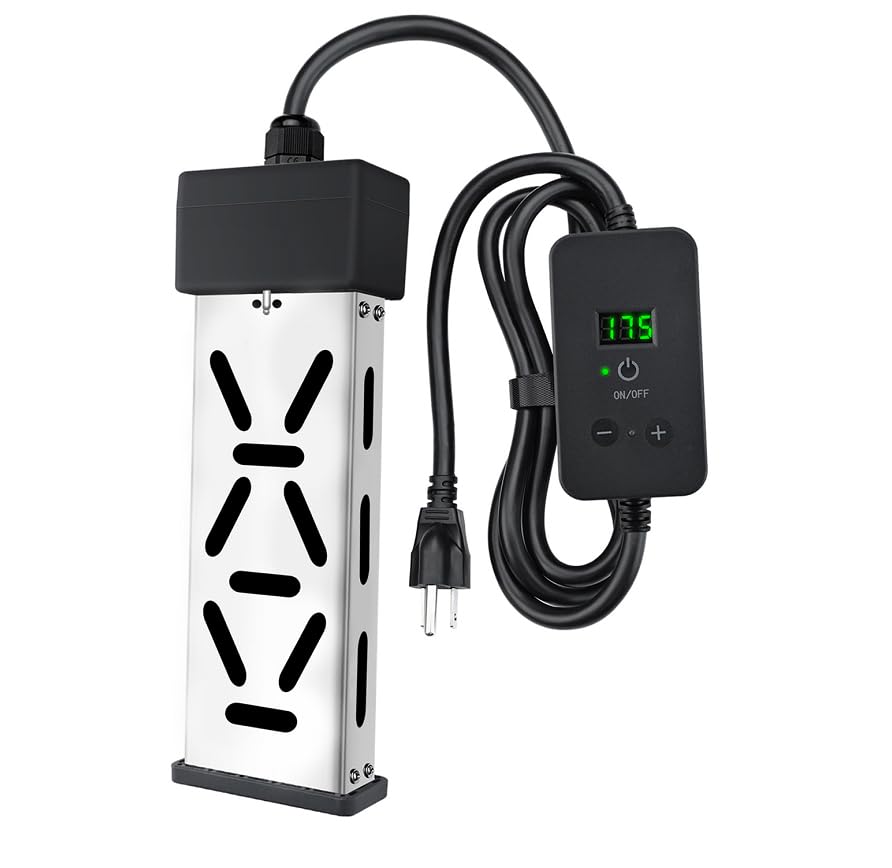 Immersion Water Heater 1800W, Portable Mini Pool Heater, Bucket Heater, Adjustable Thermostat, Real Time Temperature Display, Anti Dry Burn Protection, for Bathtub, hot tub, Inflatable Pools, 120V