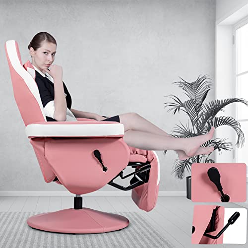 Gaming Recliner Adjustable Massage Gaming Chair with Cup Holder Footrest Ergonomic Single Sofa Living Room Home Theater Seating with Side Pouch, Blue