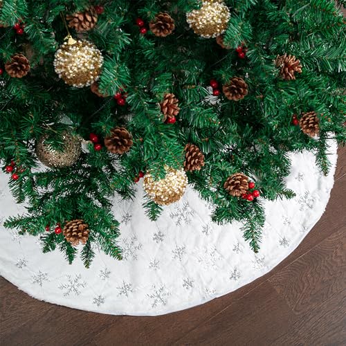Mr. Pen- Christmas Tree Skirt 48 inches, Knitted Christmas Skirt Tree, Xmas Tree Skirt