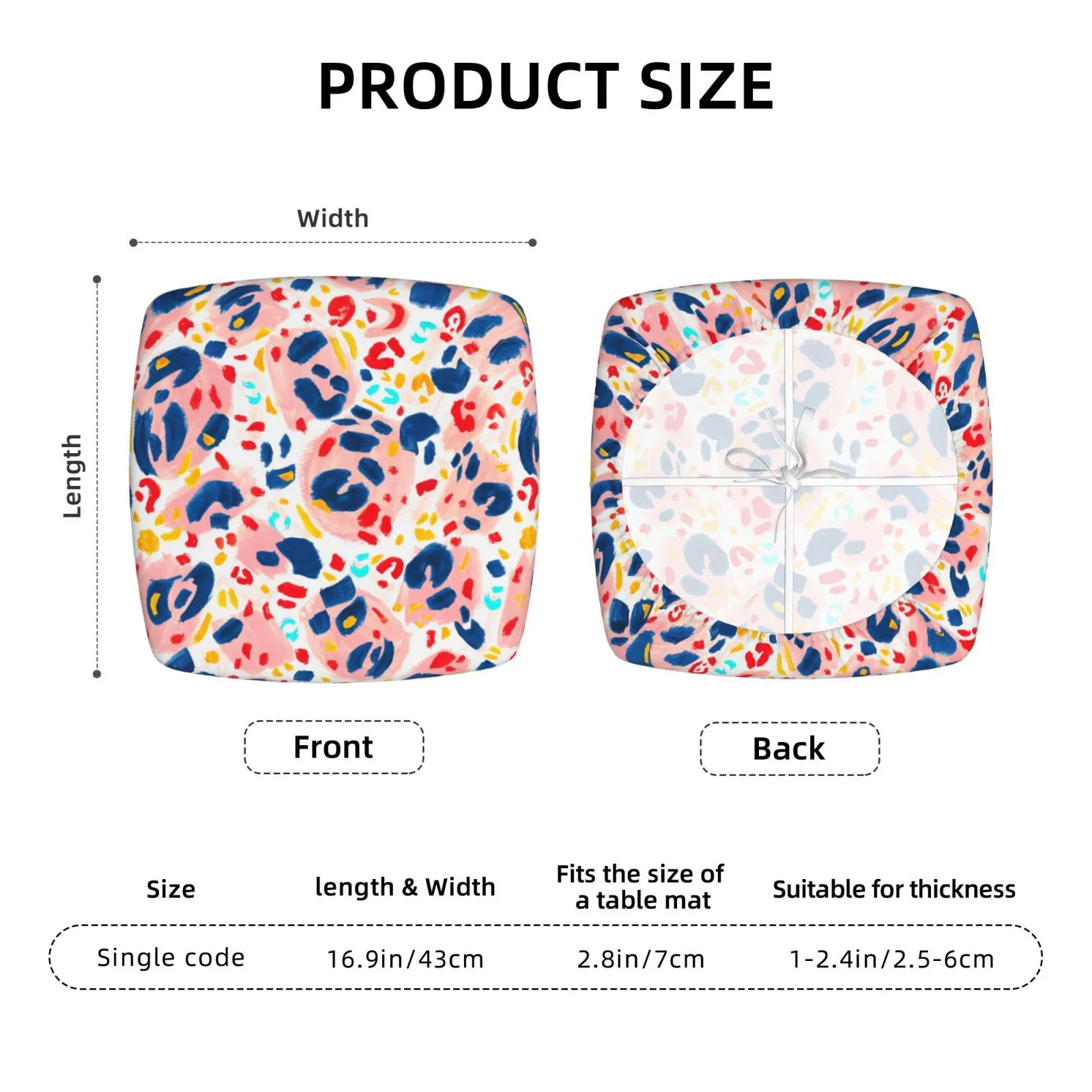 Junzan Hand Painted Abstract Leopard Print Print Dining Chair Seat Covers, Stretch Fitted Dining Room Upholstered Chair Seat Cushion Cover