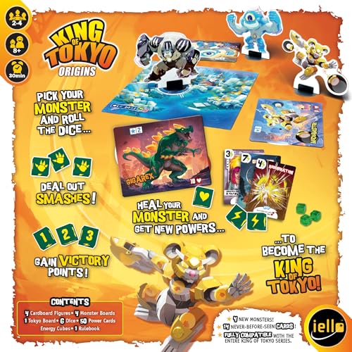 IELLO: King of Monster Island - Strategy Board Game, Sequel of The King of Line, Family Game, Play Cooperatively, Ages 10+, 1-5 Players, 60 Minutes