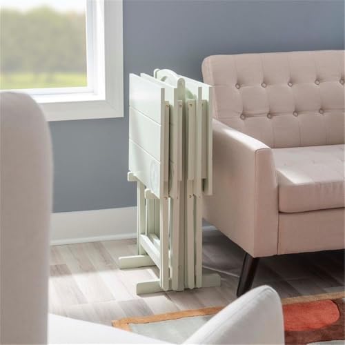 5 Piece Set Faux Marble TV Tray Table Stand in Brown, 4 Tray Tables & 1 Stand