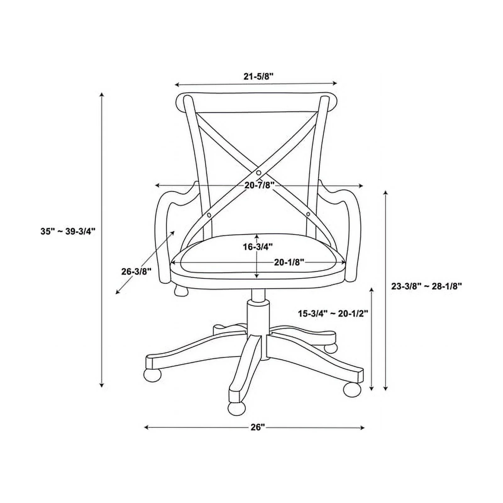 UrbanPro Transitional Wood Office Chair in Brown