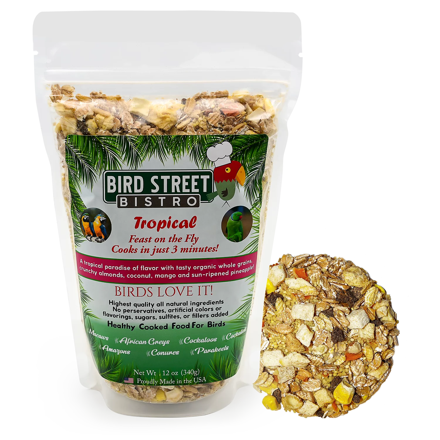 Tropical Feast on the Fly Bird Street Bistro Natural Parrot Food