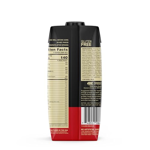 Optimum Nutrition Gold Standard Protein Shake, 24g Protein, Ready to Drink Protein Drinks, Chocolate, 11 Fl Oz, 12 Count (Pack of 1) (Packaging May Vary)