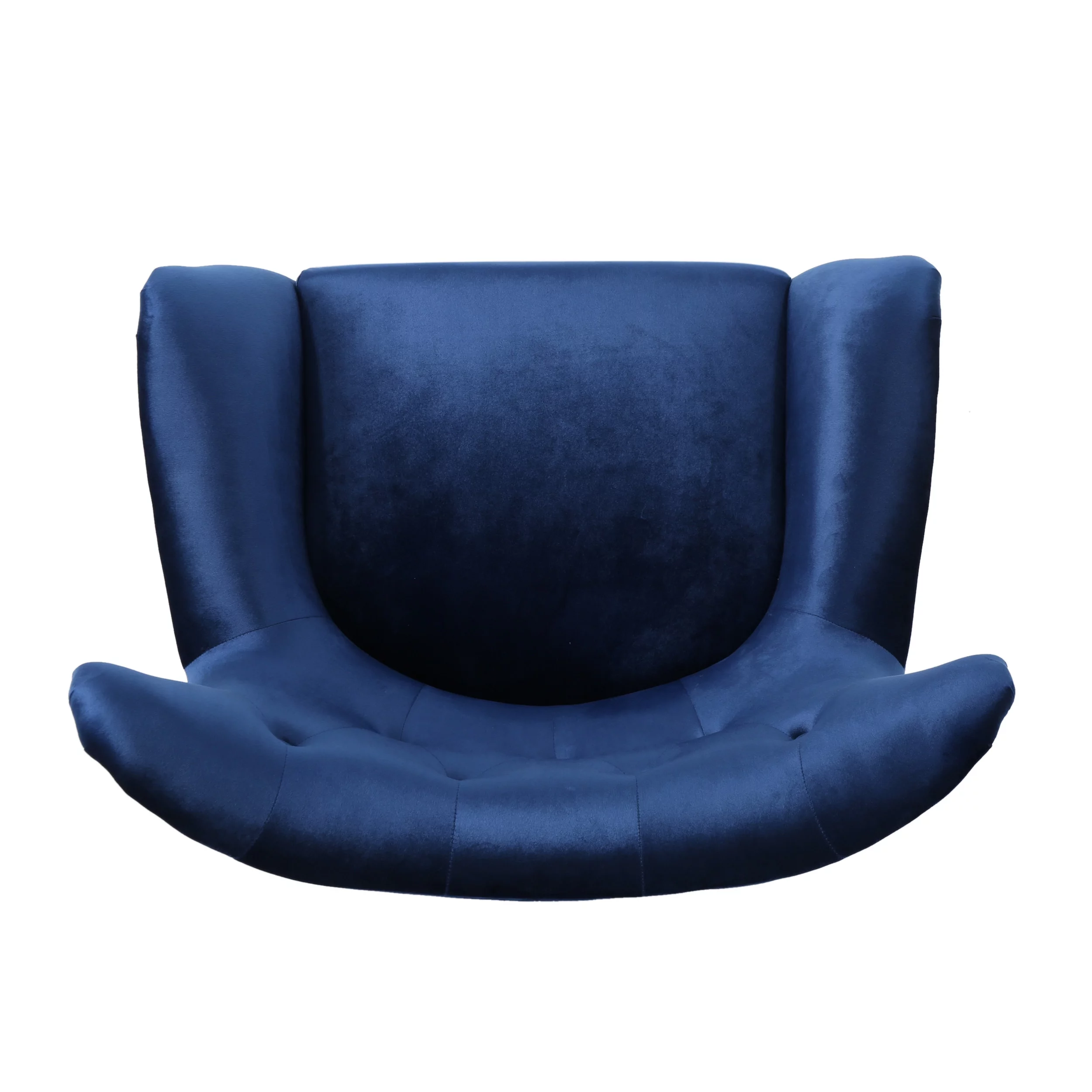 Bellamy Studios Mid Century Velvet Wingback Chair, Navy Blue