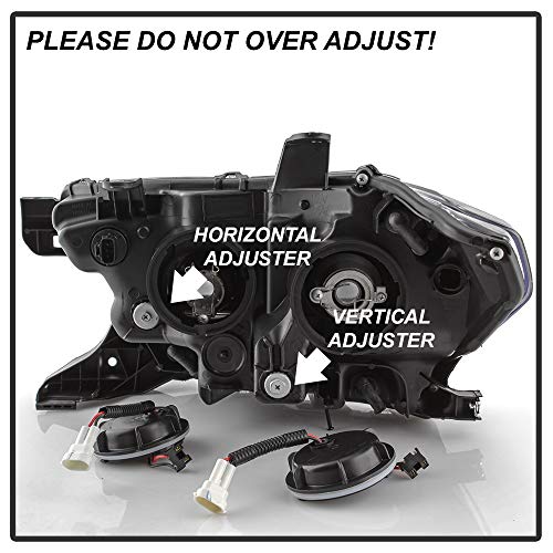 ACANII - Black Smoked LED Sequential DRL Headlamps For 2016-2022 Toyota Tacoma SR W/O DRL Headlights Driver & Passenger