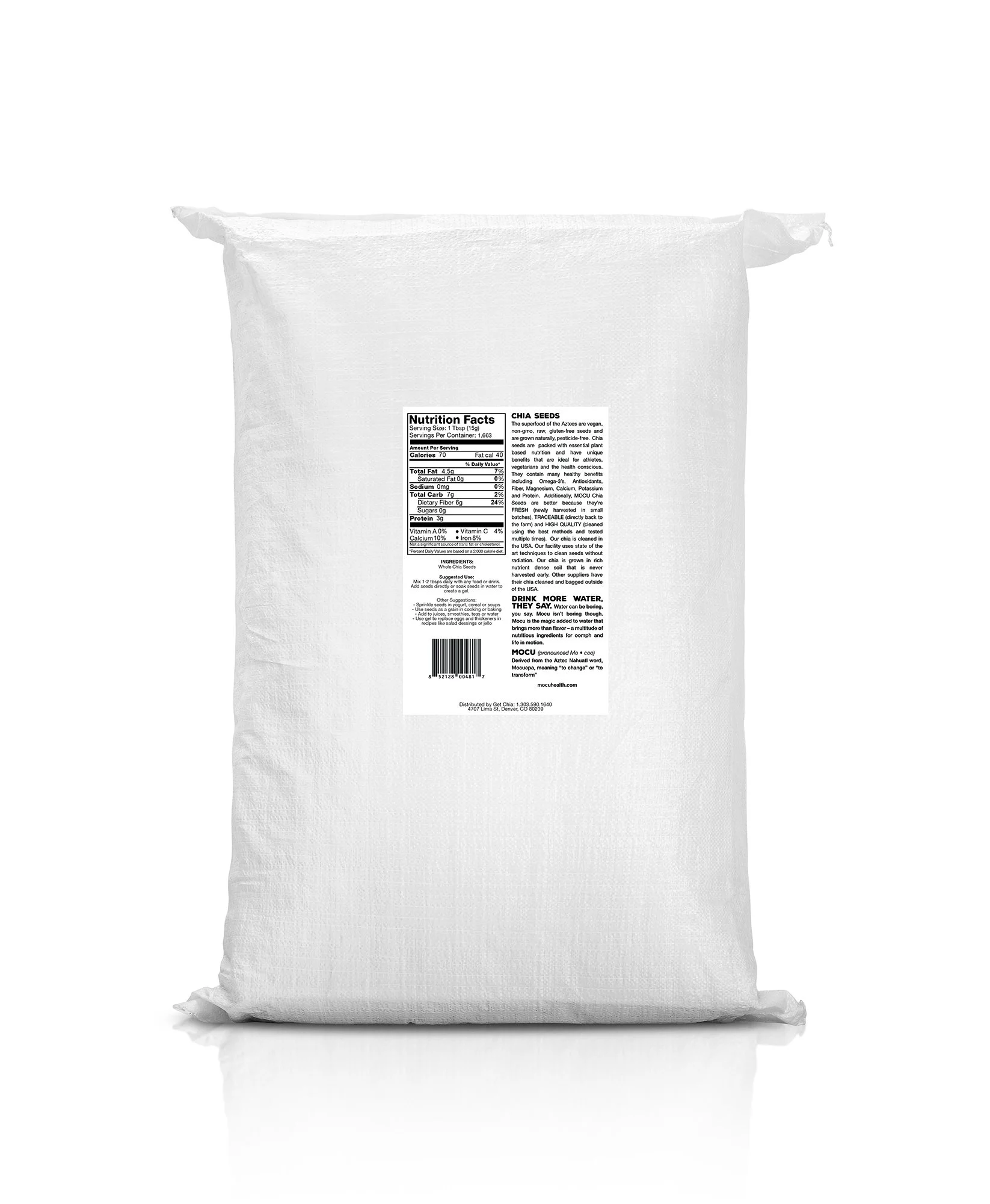 MOCU NON-GMO Black Chia Seeds 55LB