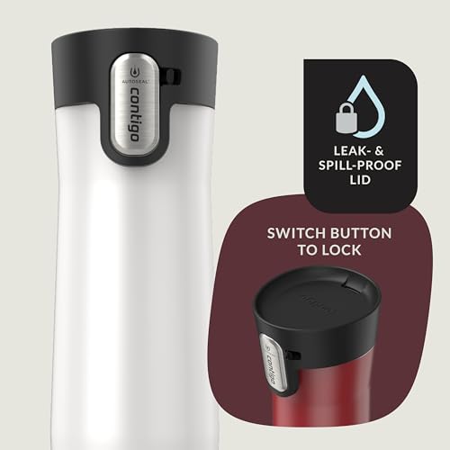 Contigo AUTOSEAL West Loop Vacuum-Insulated Stainless Steel Travel Mug with Easy-Clean Lid 20 oz Sake