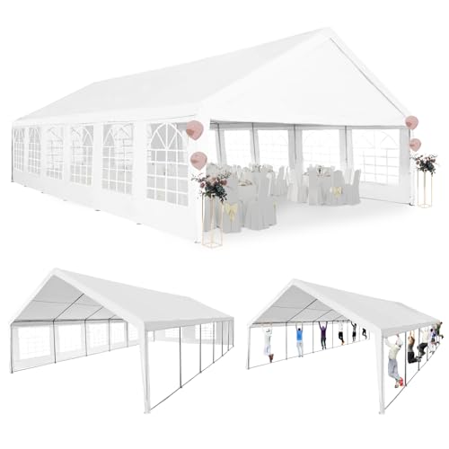 Party Tent 20x40Ft Heavy Duty Outdoor Canopy Tent Carport Gazebo Wedding Tent Carport Event Shelter Large Canopy Tent with Storage Bags