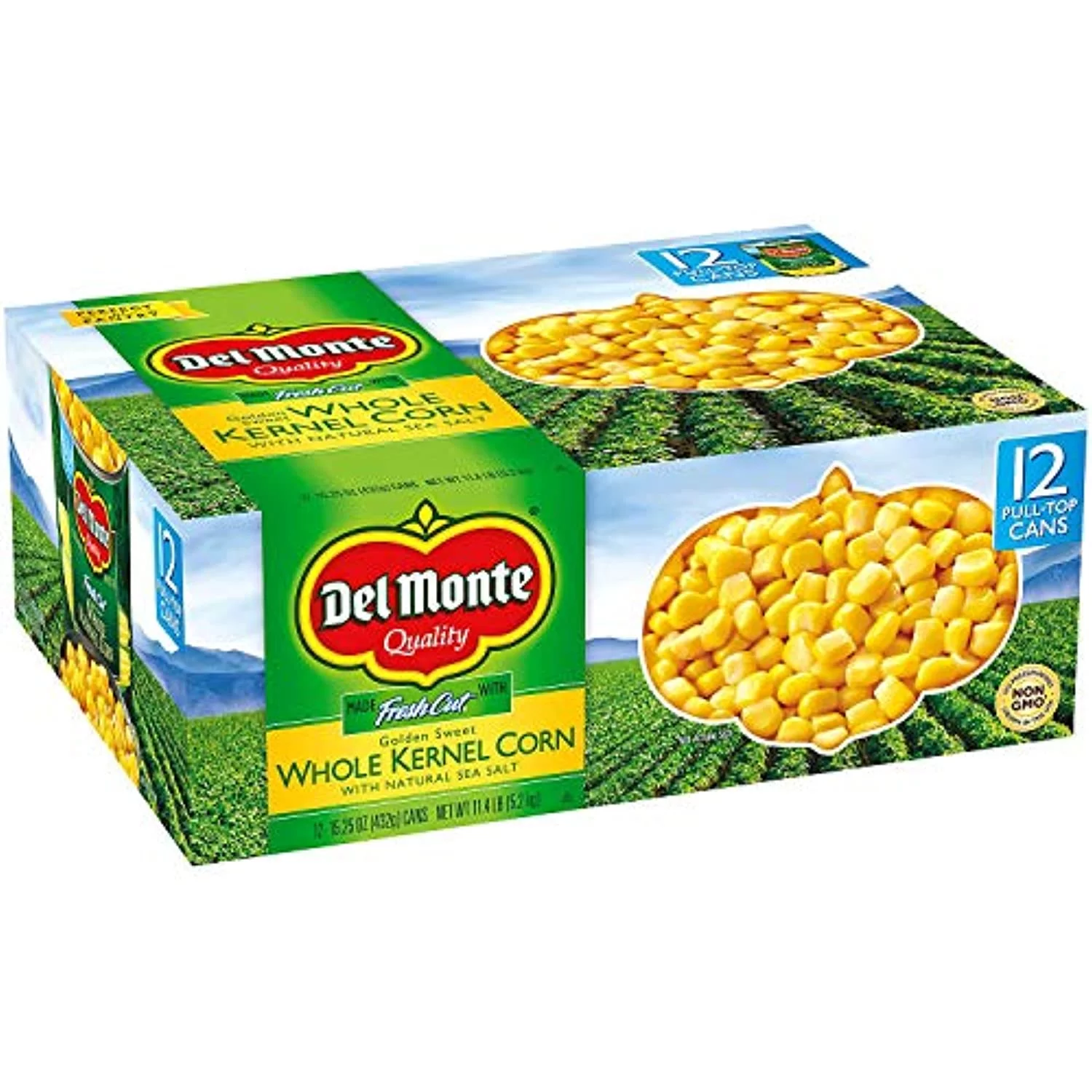 Del Monte Whole Kernel Corn Made With Fresh Cut With Natural Sea Salt 12/15.25 Oz Net Wt 183 Oz,, ()