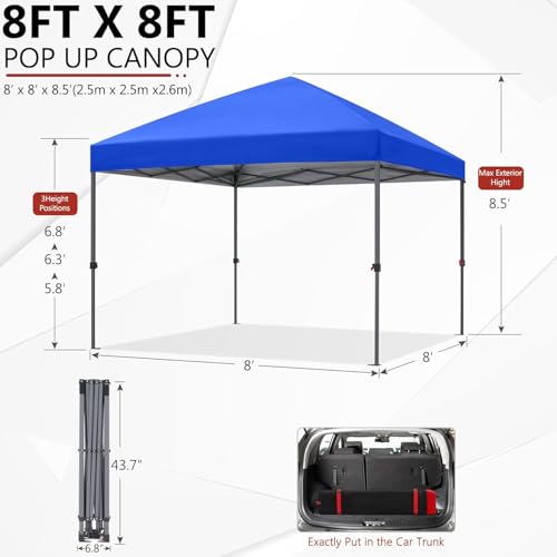 ABCCANOPY Pop Up Canopy - Outdoor Patio Portable Canopy Tent Heavy Duty for Backyard and Deck with 4 Sandbags(White, 10x10)