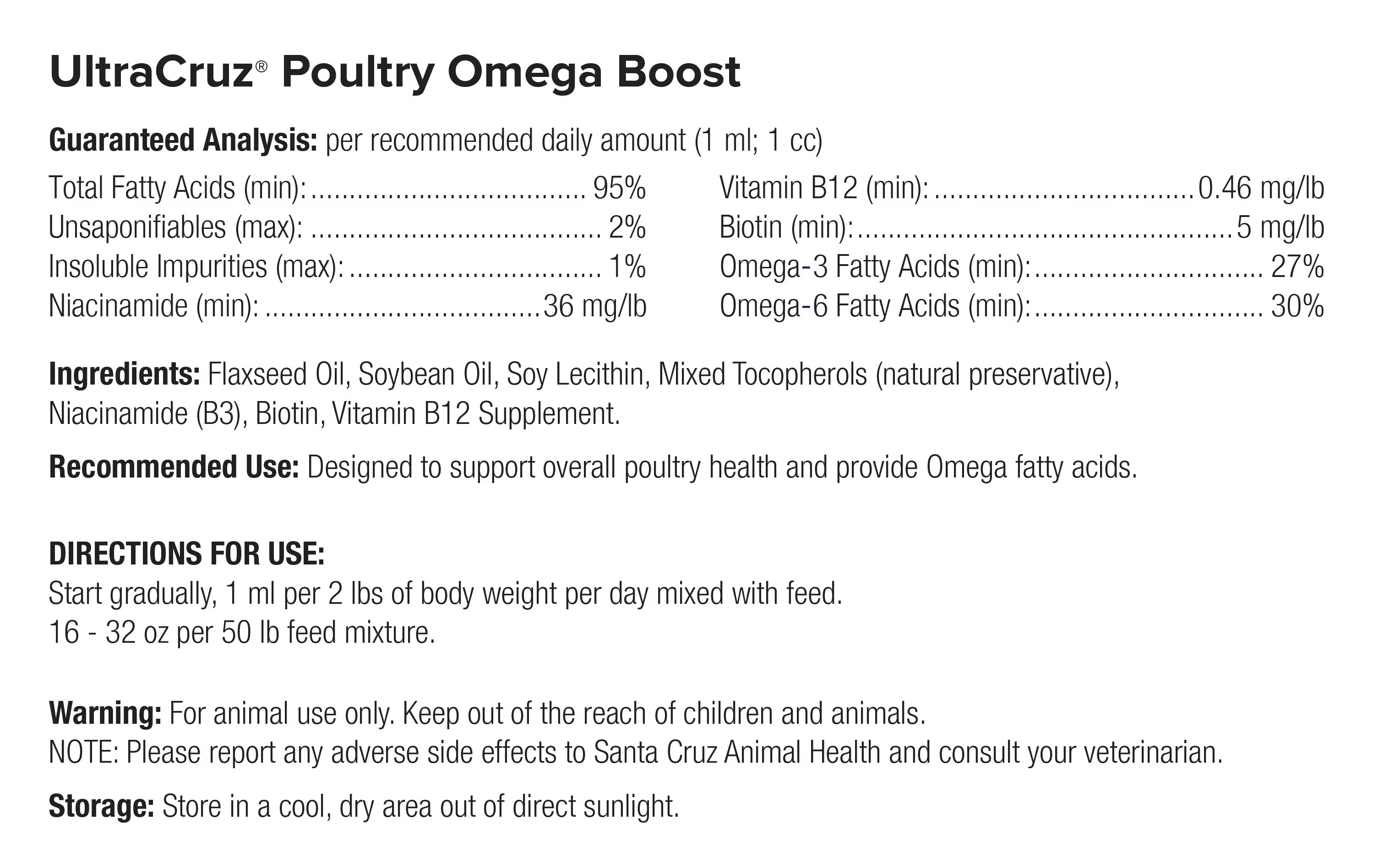 UltraCruz Poultry Omega Boost Supplement, 32 oz