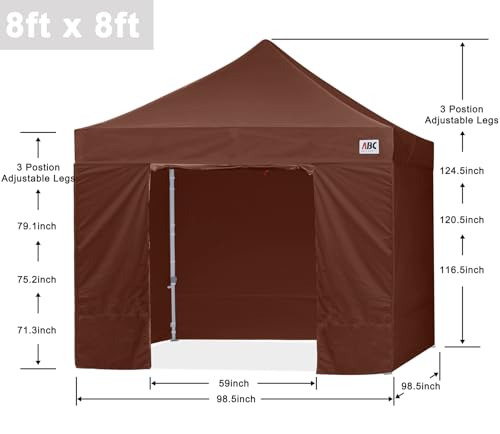 ABCCANOPY Easy Pop Up Canopy Tent with Sidewalls 10x10 Commercial -Series, White