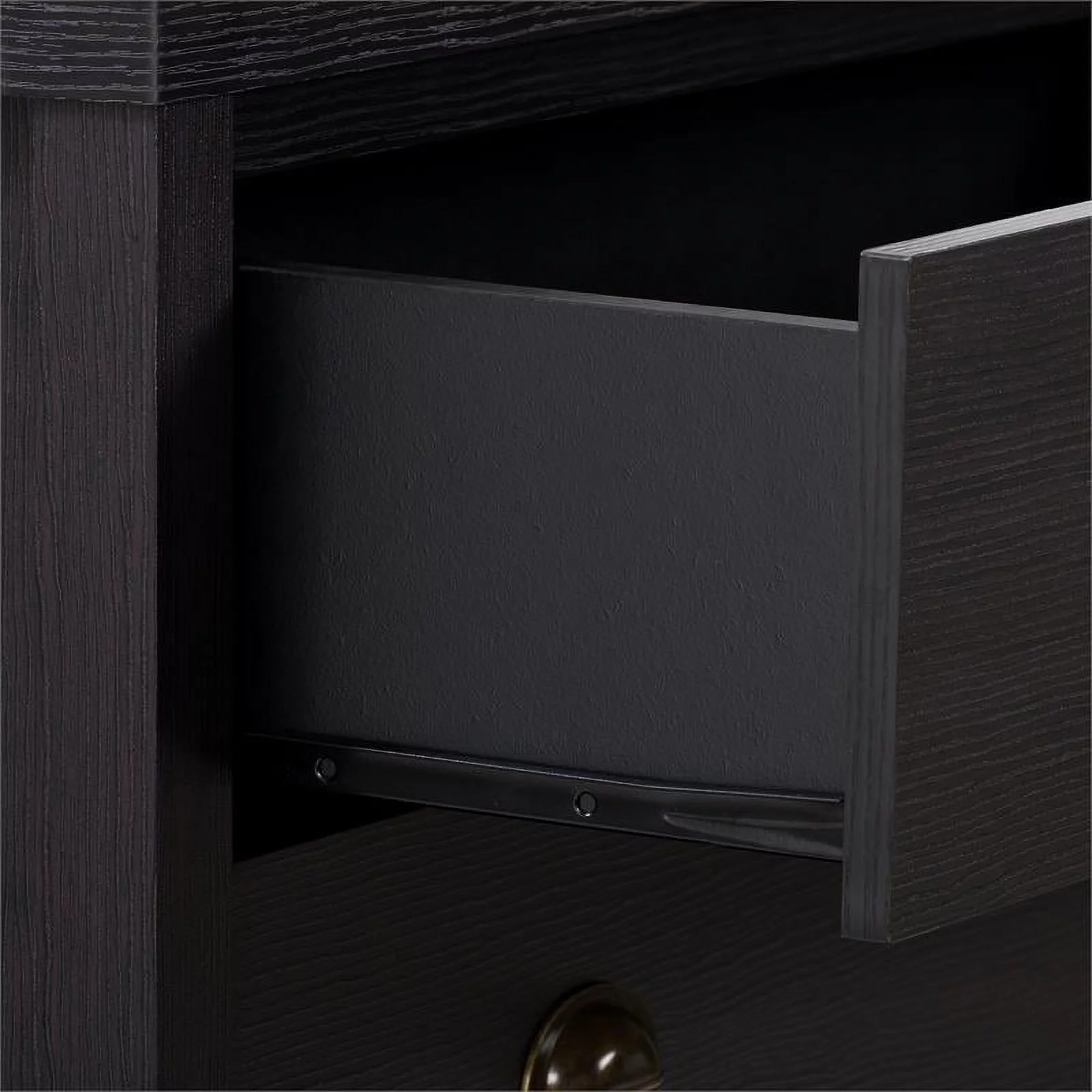 Boston Black Engineered Wood Grain Finish 5 Drawer Tall Dresser