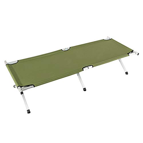 Camp Bed, Portable Folding Camping Cot for Adults,Indoor Outdoor Portable Sleeping Cot for Hiking, Camping with Carrying Bag Army,Green