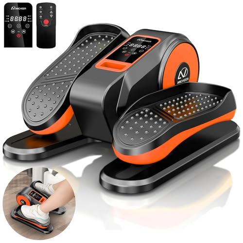 ANCHEER Under Desk Elliptical Machine, Ellipse Leg Exerciser for Seniors with 12 Adjustable Speeds, Quiet & Portable Electric Seated Pedal Exerciser with Remote Control