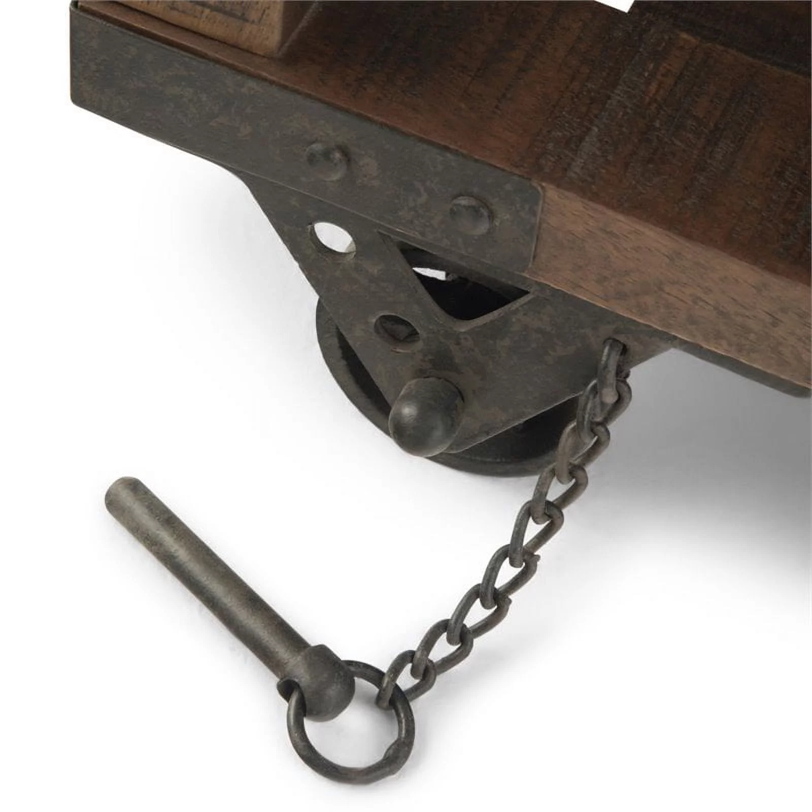 Pemberly Row Farmhouse Solid Wood End Table in Distressed Dark Brown