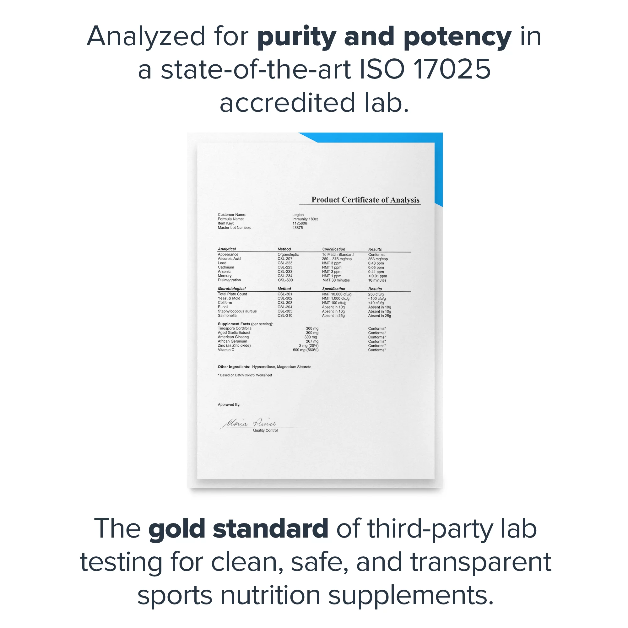 Legion Immunity All Natural Immune Booster with Vitamin C, 30 Servings