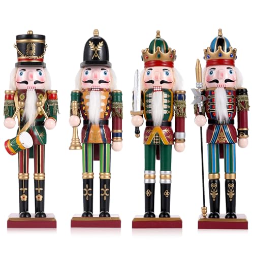 Christmas Decorations Nutcracker Ornament,12 inch Wooden Traditional Nutcracker,Painted Nutcracker Figures,Festive Christmas Nutcracker Party Tabletop Thanksgiving Decor(Swordsmen)