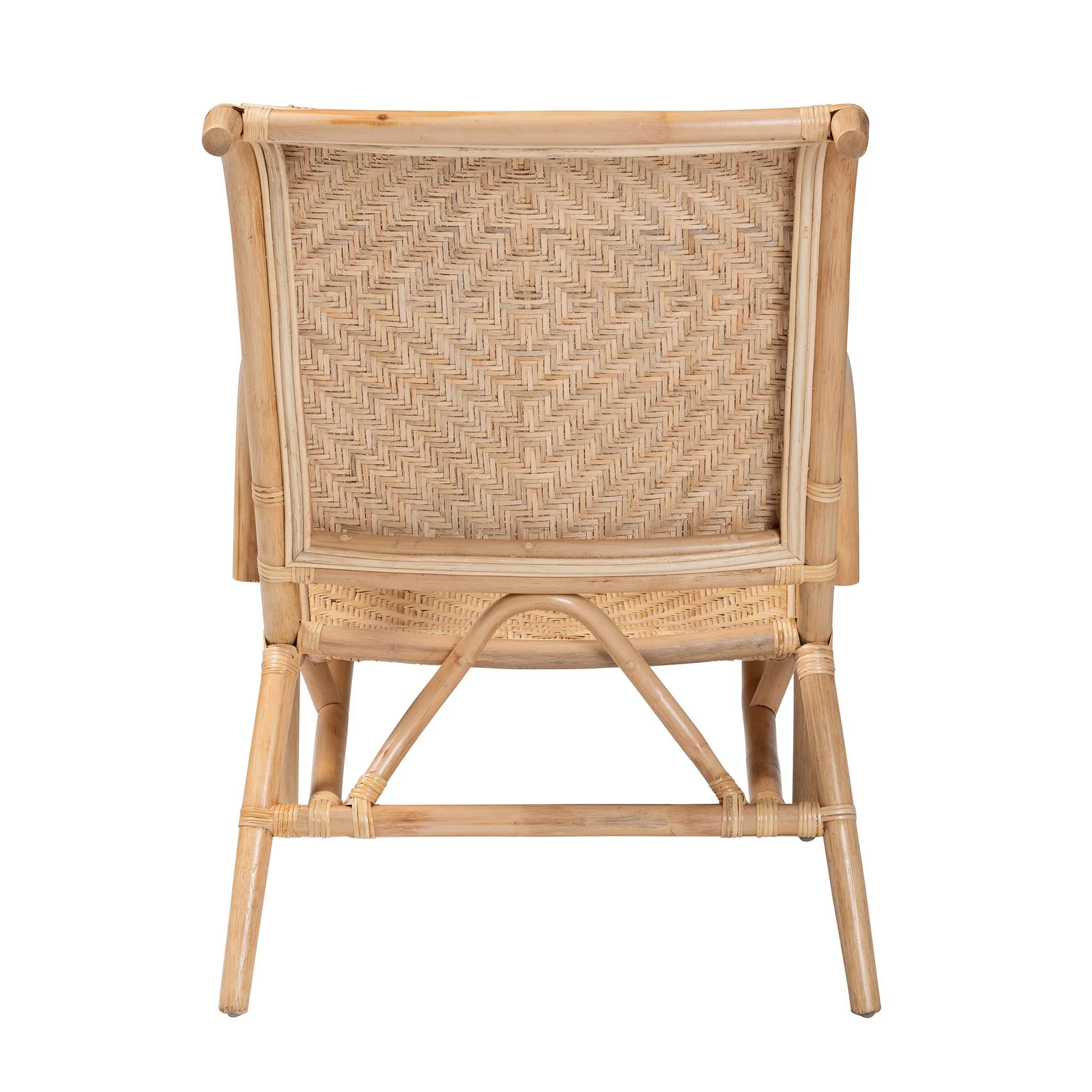 Baxton Studio Madura Modern Bohemian Natural Brown Rattan Lounge Chair